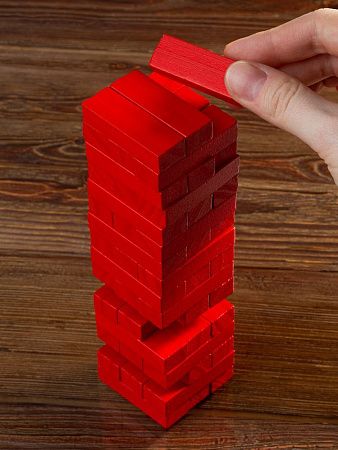 Игра «Деревянная башня мини», красная