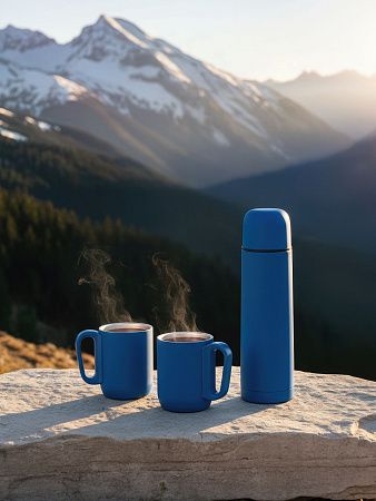 Набор "Гейзер" (термос, 2 кружки), покрытие soft touch