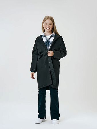 Дождевик детский RainDrop Kids, черный, размер 8 лет (118-128 см)