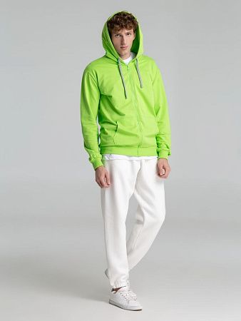 Толстовка на молнии с капюшоном Unit Siverga, зеленое яблоко, размер 4XL
