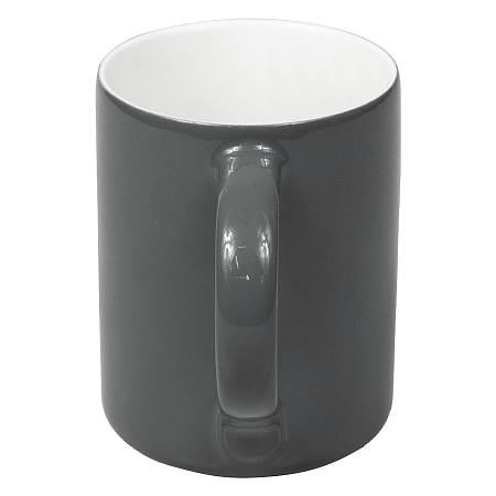 Кружка фарфоровая Casa Grande Magnolia Varnish, глянцевая, серая/белая, 350 мл