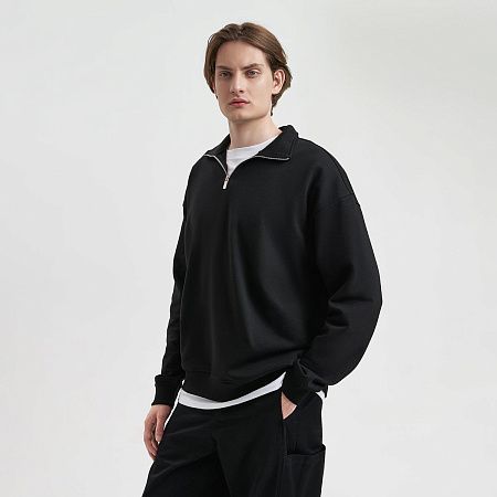 Толстовка на молнии унисекс FLOW, темно-синяя