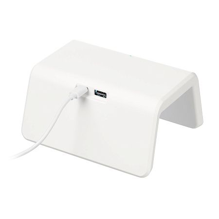 Зарядная станция с часами 15W Flame, белая