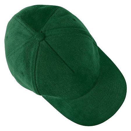 Кепка 5- панельная Oxford 300, c темно-зеленым сендвичем, темно-зеленая