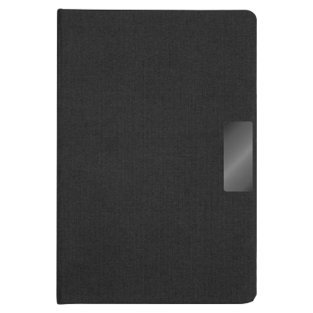 Блокнот Forest Alfa Libra Fabrique А5 с металлическим декоративным элементом, недатированный, в твердой обложке, черный