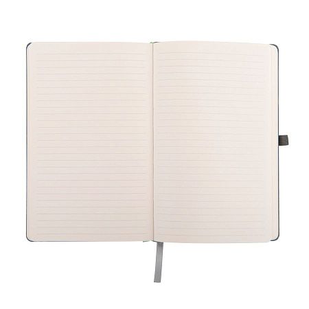 Бизнес-блокнот "Justy", 130*210 мм, серый, твердая обложка,  резинка 7 мм, блок-линейка