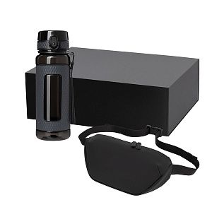 Подарочный набор Vector, Madrid, черный (сумка cross body, бутылка)