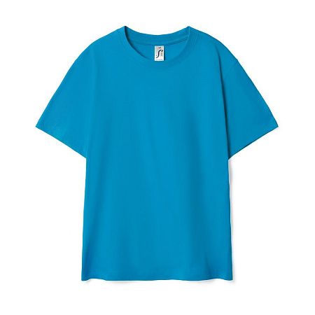 Футболка детская Regent Kids, ярко-бирюзовая, размер 4 года (96-104 см)