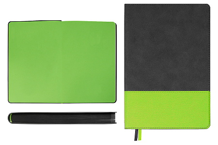 Ежедневник Flexy Treviso Nuba Sand Color А5, серый/салатовый, недатированный, в гибкой обложке
