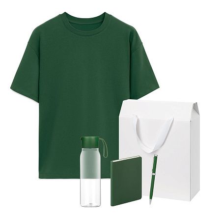 Набор с одеждой RUST (футболка, бутылка, ежедневник, ручка), зеленый 2, XS/S