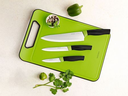 Набор из 3 ножей с пластиковой разделочной доской «OLIVIA»