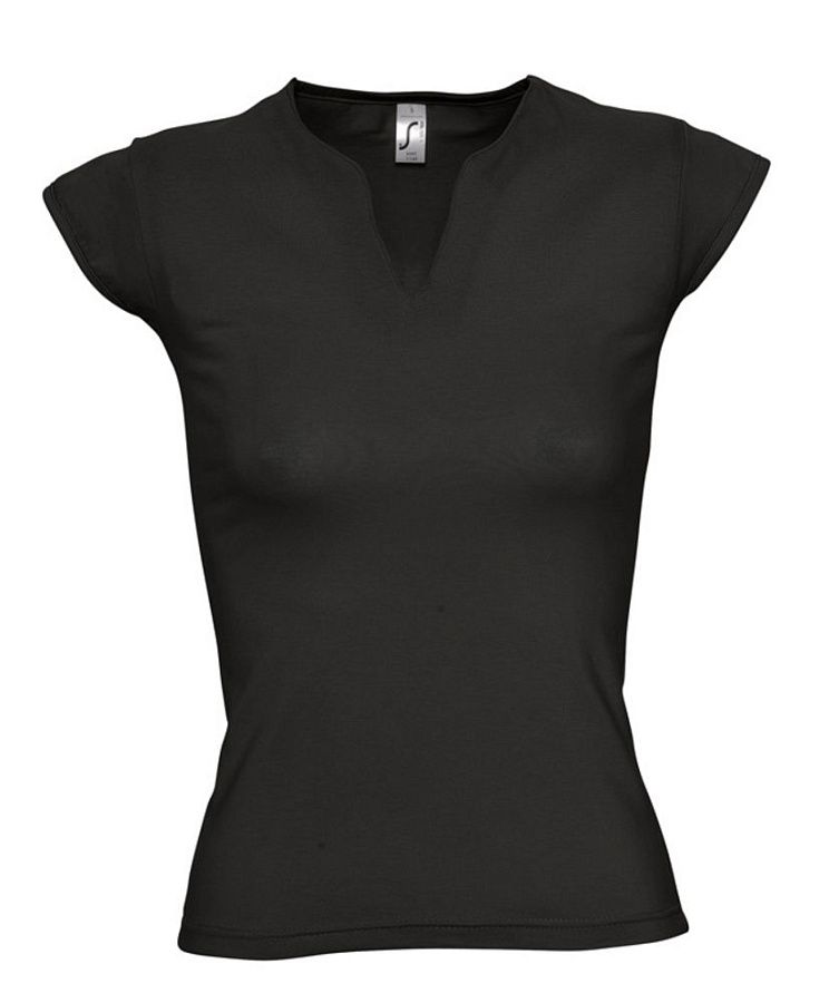 Футболка женская Mint 170, черная под нанесение