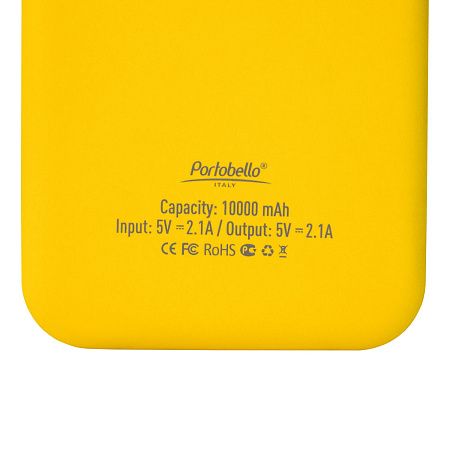 Внешний аккумулятор с подсветкой Люче (Luce) Lemoni 10000 mAh, желтый