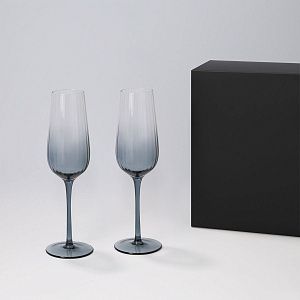 Подарочный набор 2 бокала для шампанского Mancera в черной коробке