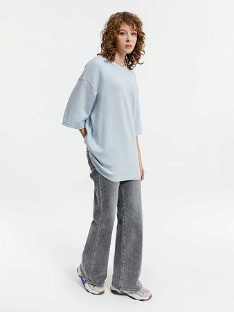 Джемпер с коротким рукавом Siluetti Volumica, светло-голубой, размер XS/S