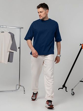 Футболка оверсайз унисекс Kosmos 2.0, темно-синяя, размер XL/2XL