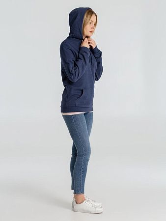 Толстовка с капюшоном унисекс Hoodie, синий меланж, размер 3XL
