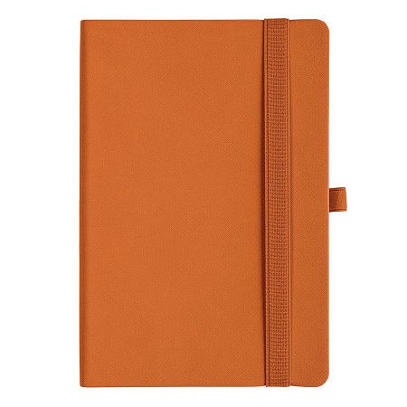 Ежедневник Flexy Line Linen А5, оранжевый/оранжевый, недатированный, в гибкой обложке, с резинкой и петлей для ручки