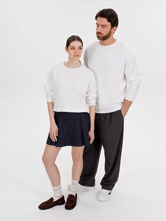 Лонгслив унисекс Siluetti Fuori, молочно-белый, размер S/M