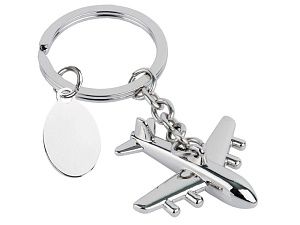 Брелок «Самолет», цвет: серебристый