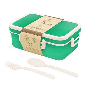Ланчбокс (контейнер для еды) Inar из пшеничного волокна, зелёный.