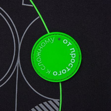 Футболка оверсайз с двойным рукавом Kosmos, черная, размер XL/2XL