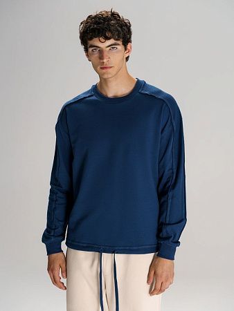 Свитшот унисекс Vozduh, темно-синий, размер M/L