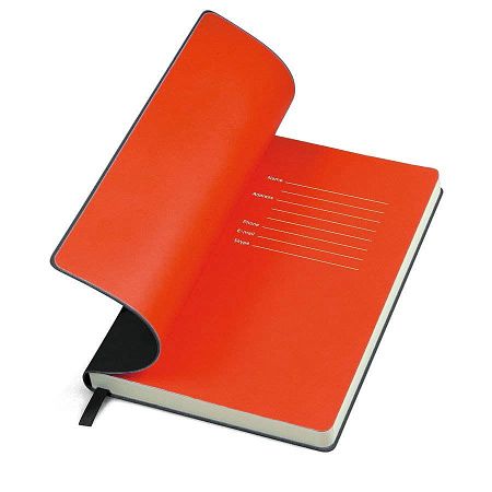 Бизнес-блокнот FUNKY, 130*210 мм, черный, красный форзац, мягкая обложка, в линейку