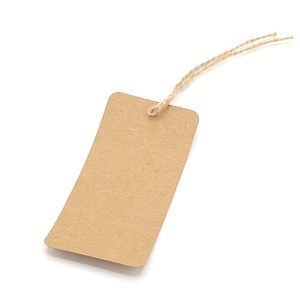 Бирка картонная на верёвке, крафт