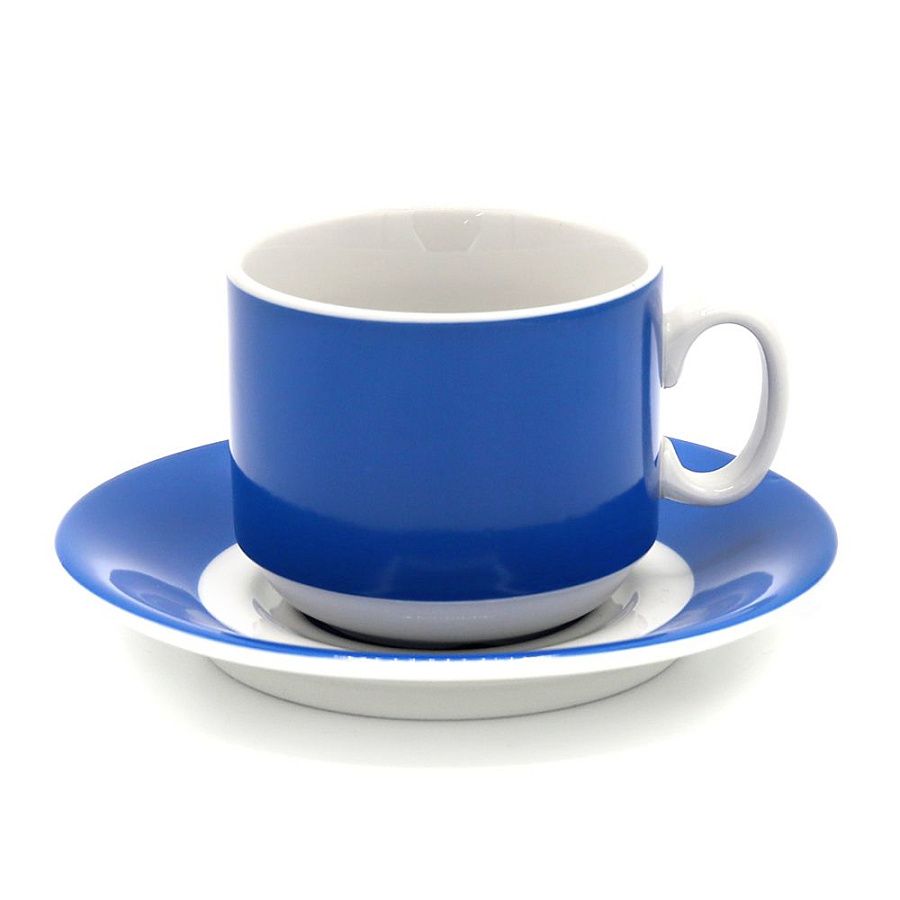 Чайная пара фарфоровая 220см³ &amp;quot;экспресс&amp;quot; &amp;quot;Sunrise&amp;quot; (7С1665Ф34), синий, в коробке