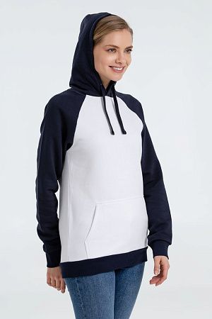 Толстовка унисекс Seattle, белая с темно-синим, размер 3XL