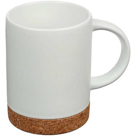 Кружка с пробковой подставкой Corky, серая