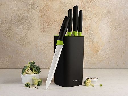 Набор из 4 кухонных ножей в универсальном блоке «OLIVIA»