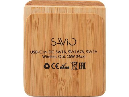 Беспроводное зарядное устройство 2-в-1 с подсветкой лого «Reedia S4», 15 Вт