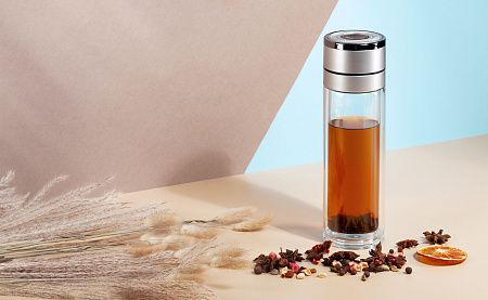 Заварочный термос "Press" 400 мл, серебристый