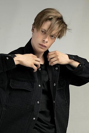 Куртка джинсовая O2, черная, размер XL/2XL