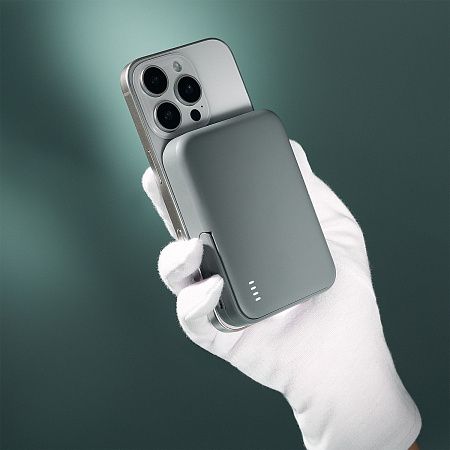 Внешний аккумулятор Юнион PD (Union PD) 10000mAh с функцией беспроводной зарядки 15W, серый