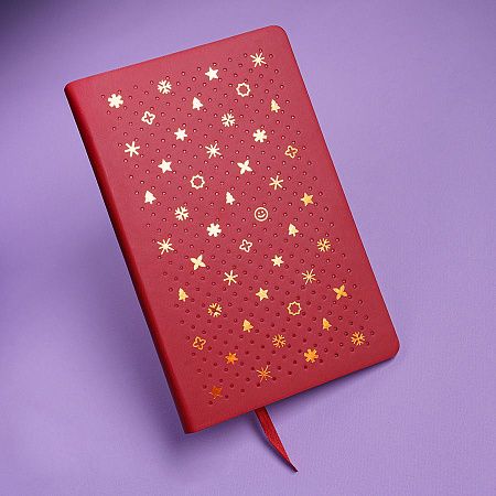 Бизнес-блокнот FUNKY, 130*210 мм, красный, желтый форзац, мягкая обложка, блок-линейка