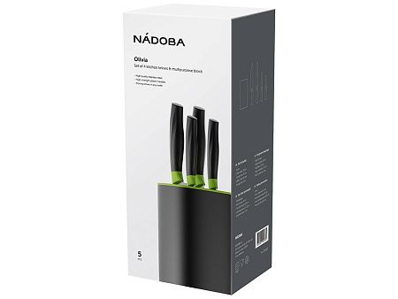 Набор из 4 кухонных ножей в универсальном блоке «OLIVIA»