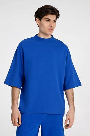 Футболка оверсайз унисекс T9, синяя, размер XS/S