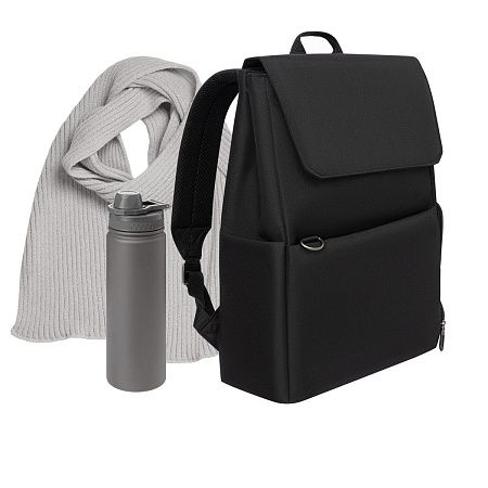Подарочный набор Marco, серый (шарф, термобутылка, рюкзак)