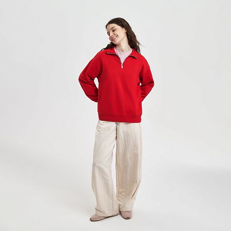 Толстовка на молнии унисекс FLOW, красная, размер M/L