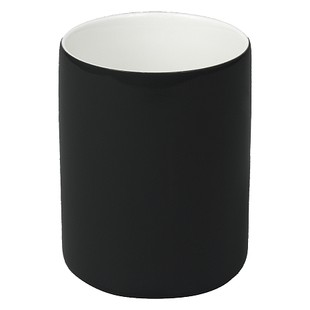 Кружка фарфоровая Casa Grande Magnolia Varnish, глянцевая, черная/белая, 350 мл