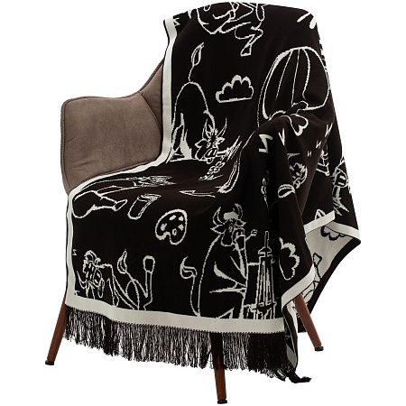 Пледы вязаные с бахромой