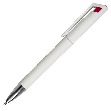Ручка шариковая Gracia, пластиковая, молочно-белая/красная