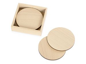 Набор круглых костеров на подставке «Drink», цвет: натуральный