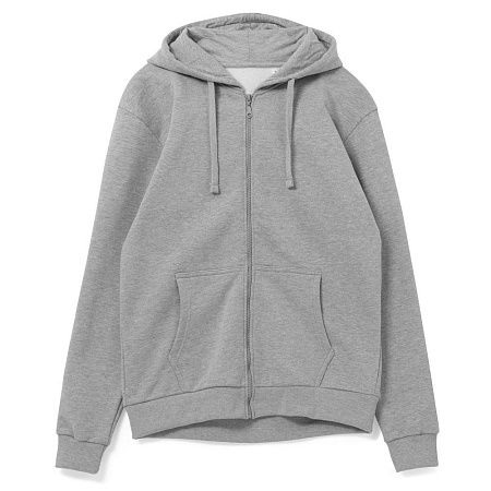 Толстовка на молнии с капюшоном Unit Siverga, серый меланж, размер S