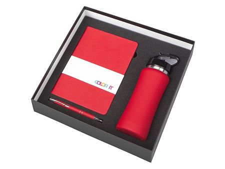 Подарочный набор "Color it" с блокнотом, металлической ручкой и бутылкой