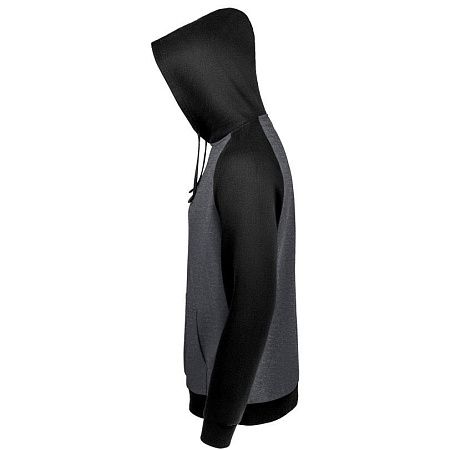 Толстовка унисекс Seattle, темный меланж с черным, размер L