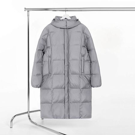 Пуховик унисекс Kapsula, серый, размер XS/S